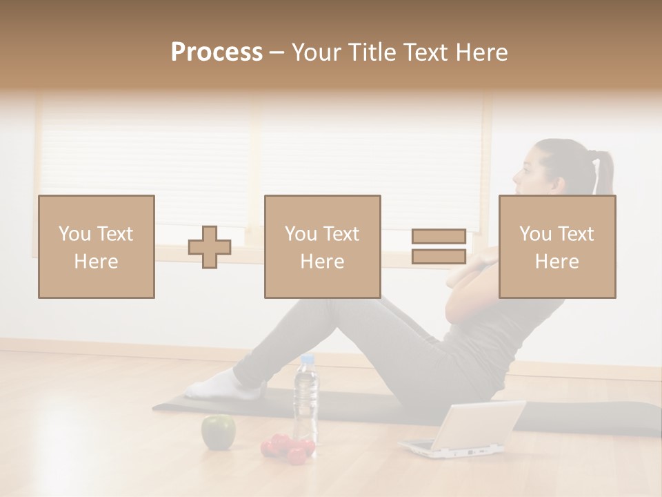 A Woman Sitting On The Floor Using A Laptop Computer PowerPoint Template