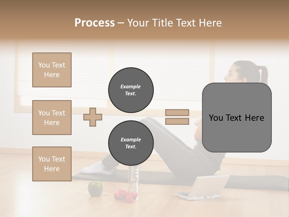 A Woman Sitting On The Floor Using A Laptop Computer PowerPoint Template