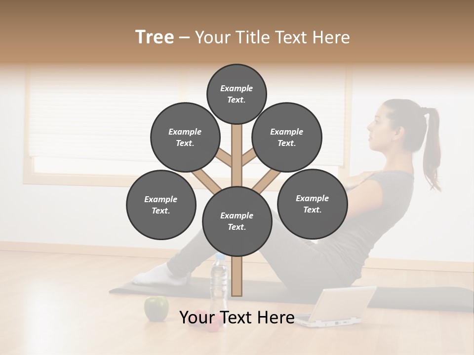 A Woman Sitting On The Floor Using A Laptop Computer PowerPoint Template