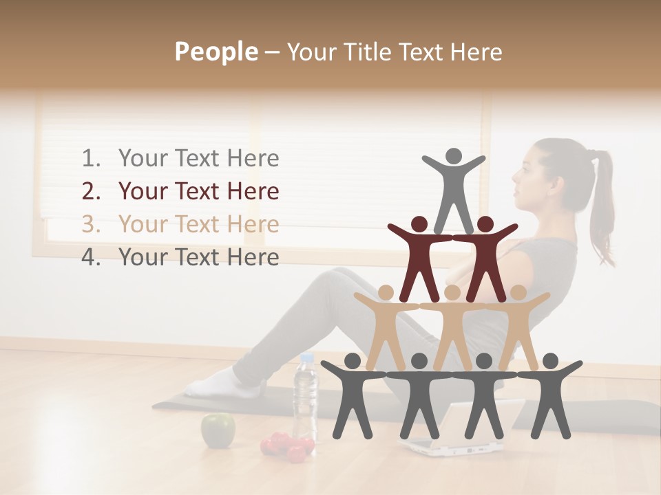 A Woman Sitting On The Floor Using A Laptop Computer PowerPoint Template