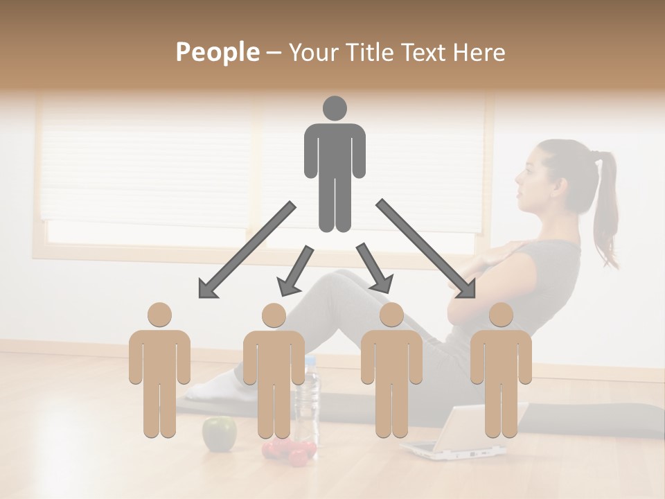 A Woman Sitting On The Floor Using A Laptop Computer PowerPoint Template