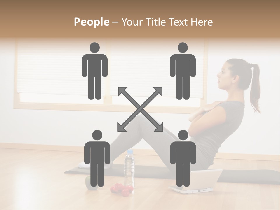 A Woman Sitting On The Floor Using A Laptop Computer PowerPoint Template