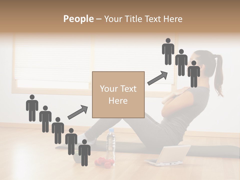 A Woman Sitting On The Floor Using A Laptop Computer PowerPoint Template