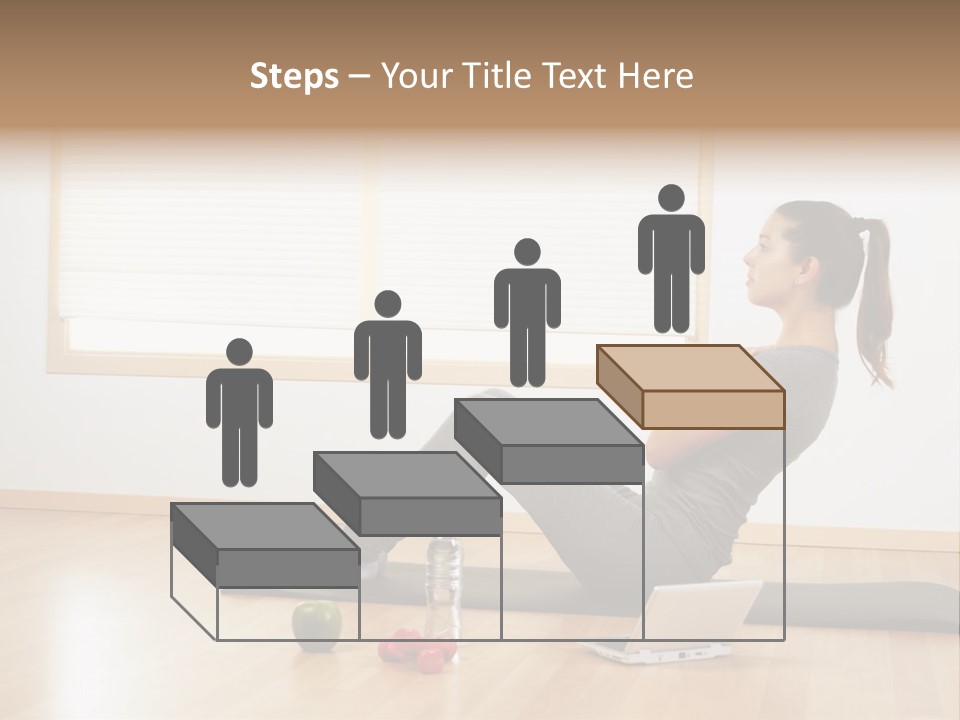 A Woman Sitting On The Floor Using A Laptop Computer PowerPoint Template