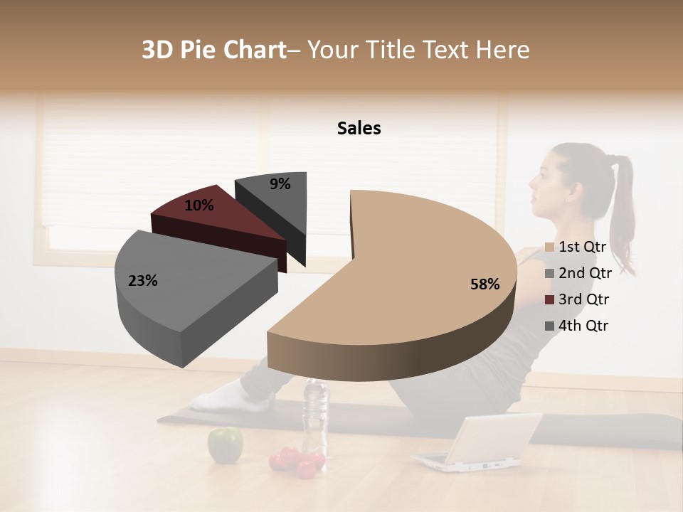 A Woman Sitting On The Floor Using A Laptop Computer PowerPoint Template