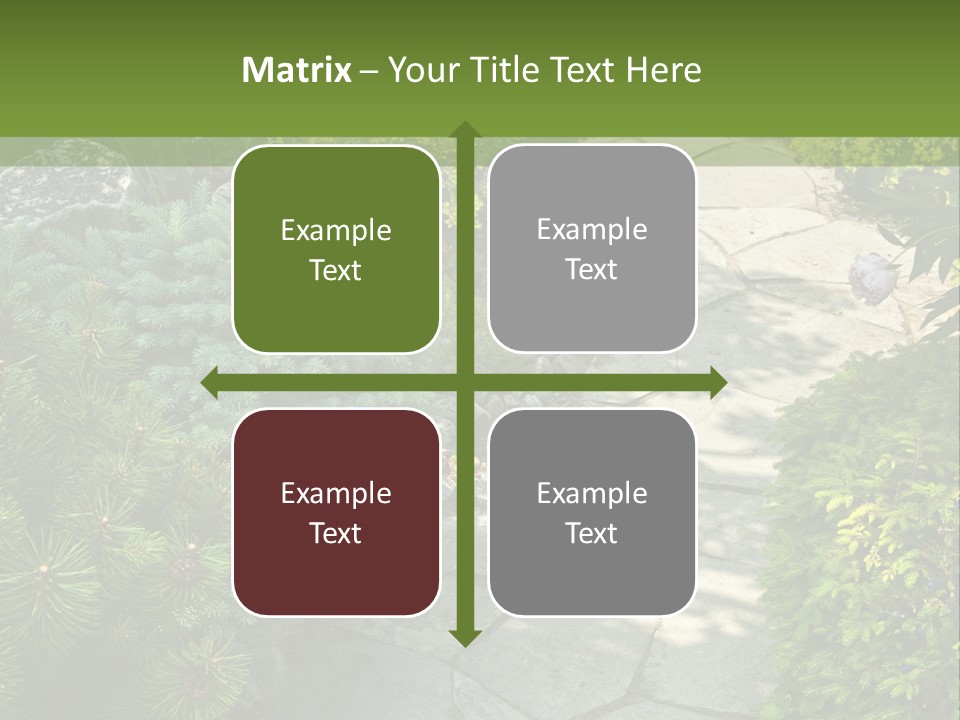 A Garden With Lots Of Plants And Rocks PowerPoint Template