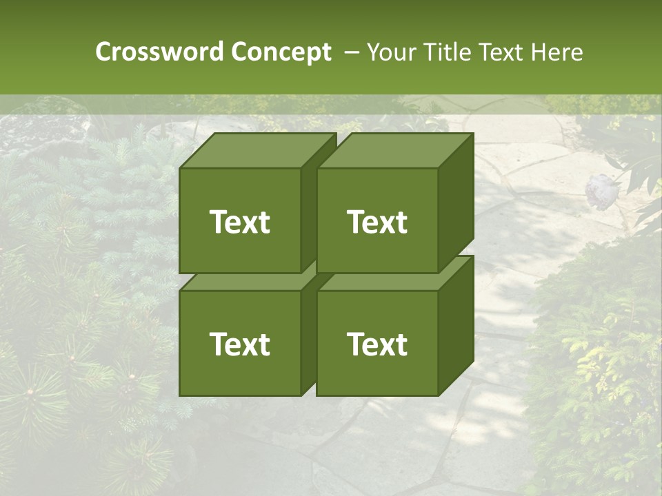 A Garden With Lots Of Plants And Rocks PowerPoint Template