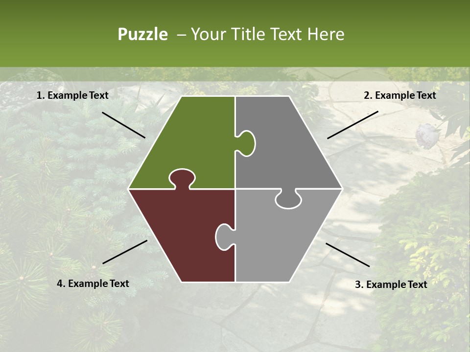 A Garden With Lots Of Plants And Rocks PowerPoint Template