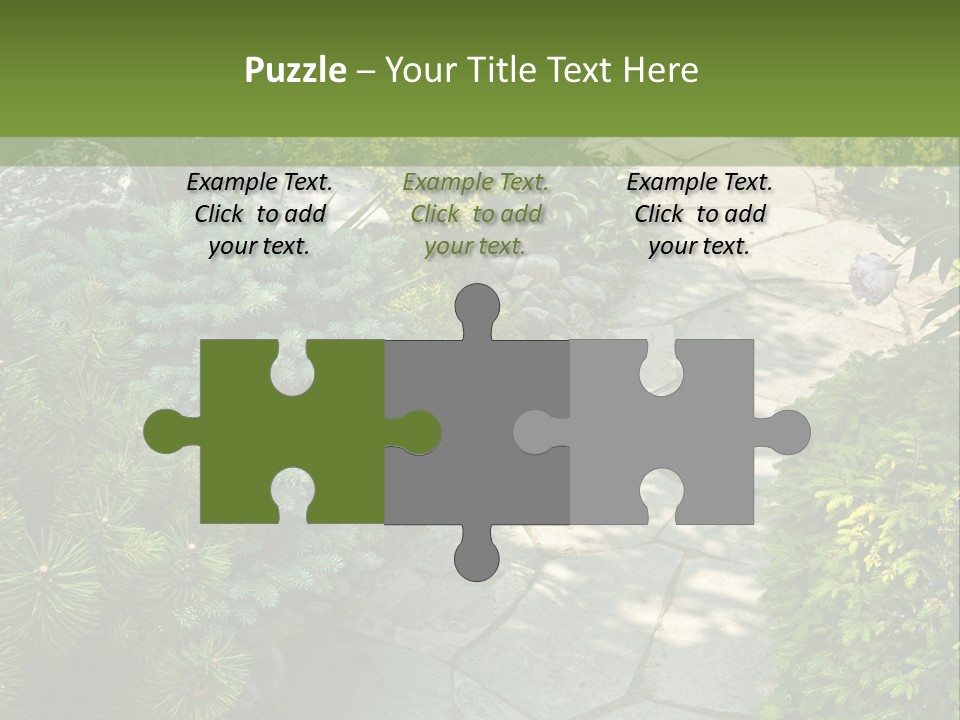 A Garden With Lots Of Plants And Rocks PowerPoint Template