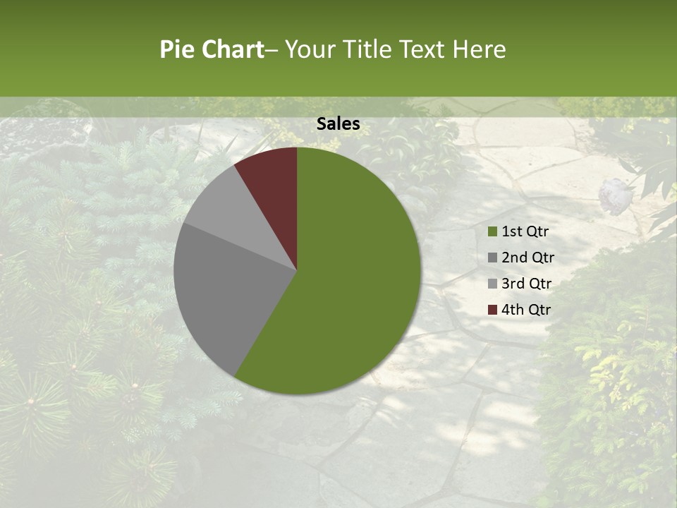 A Garden With Lots Of Plants And Rocks PowerPoint Template