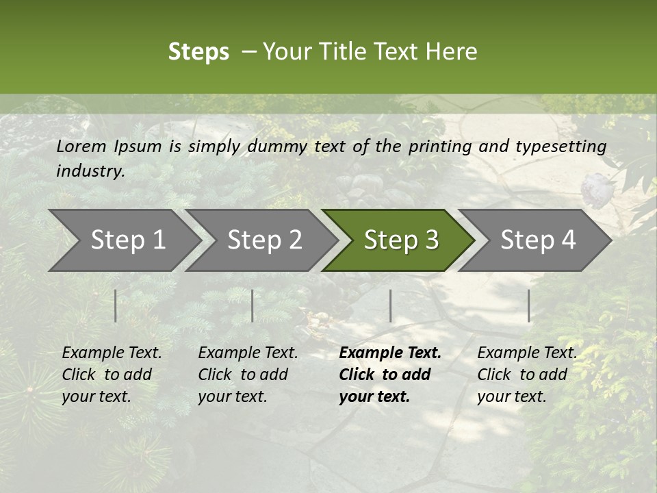 A Garden With Lots Of Plants And Rocks PowerPoint Template