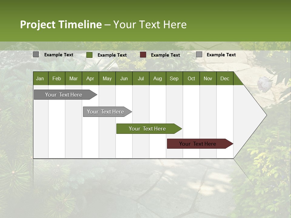 A Garden With Lots Of Plants And Rocks PowerPoint Template