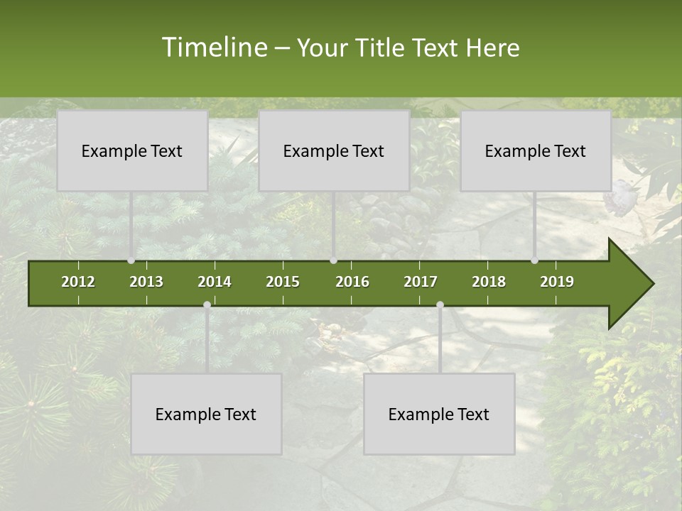 A Garden With Lots Of Plants And Rocks PowerPoint Template