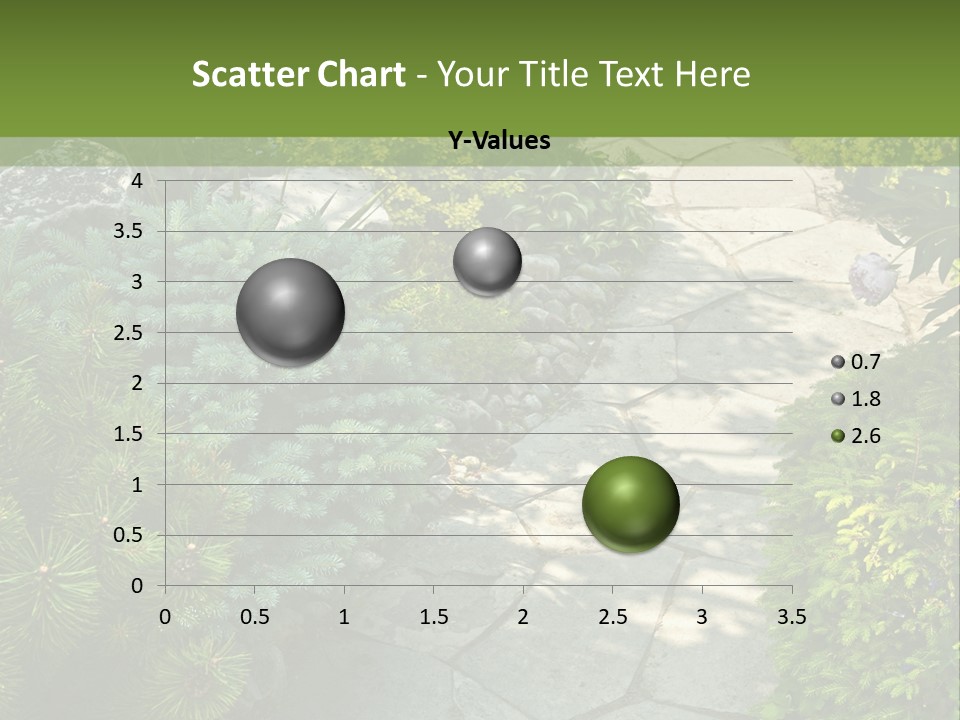 A Garden With Lots Of Plants And Rocks PowerPoint Template