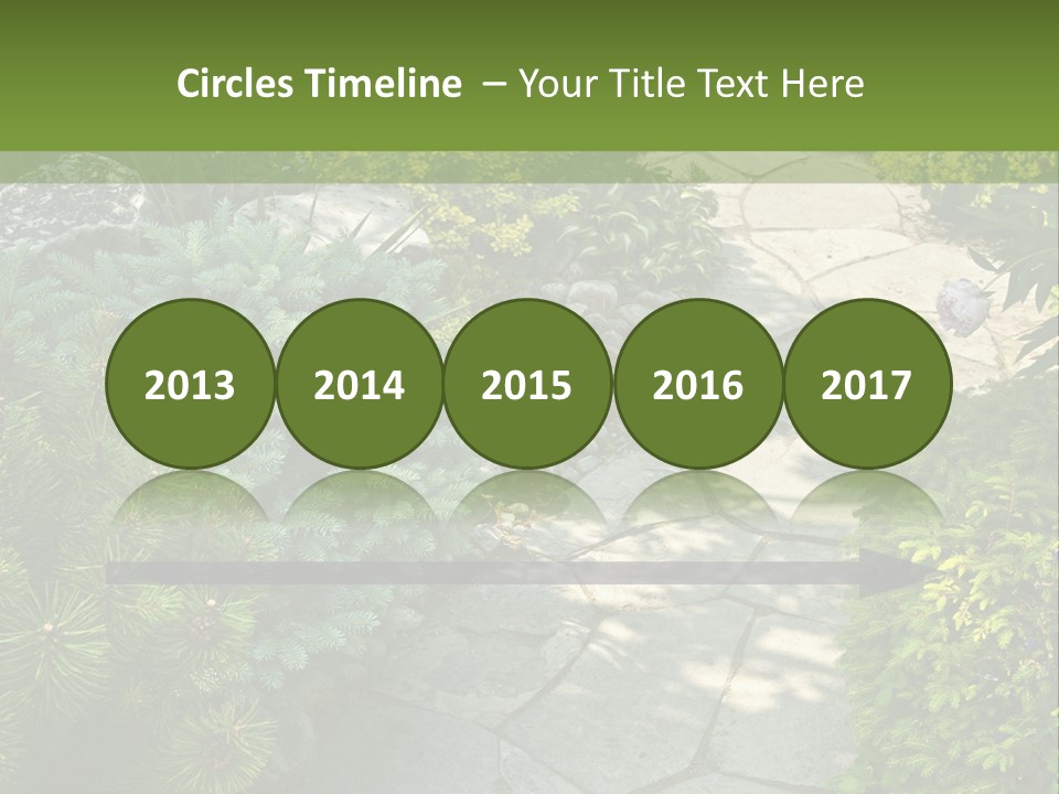 A Garden With Lots Of Plants And Rocks PowerPoint Template