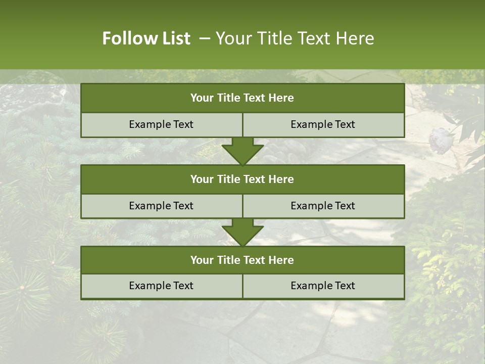 A Garden With Lots Of Plants And Rocks PowerPoint Template
