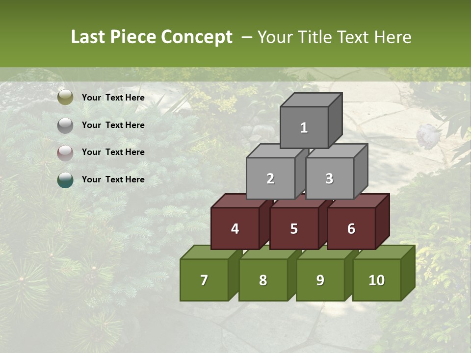 A Garden With Lots Of Plants And Rocks PowerPoint Template