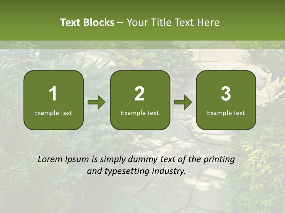 A Garden With Lots Of Plants And Rocks PowerPoint Template