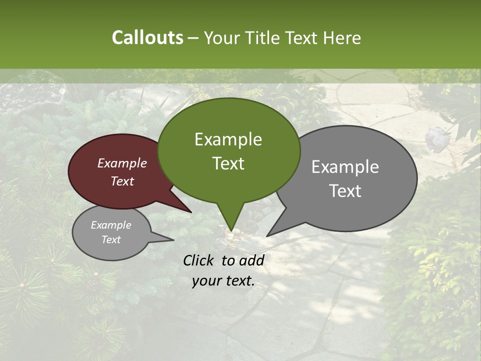 A Garden With Lots Of Plants And Rocks PowerPoint Template