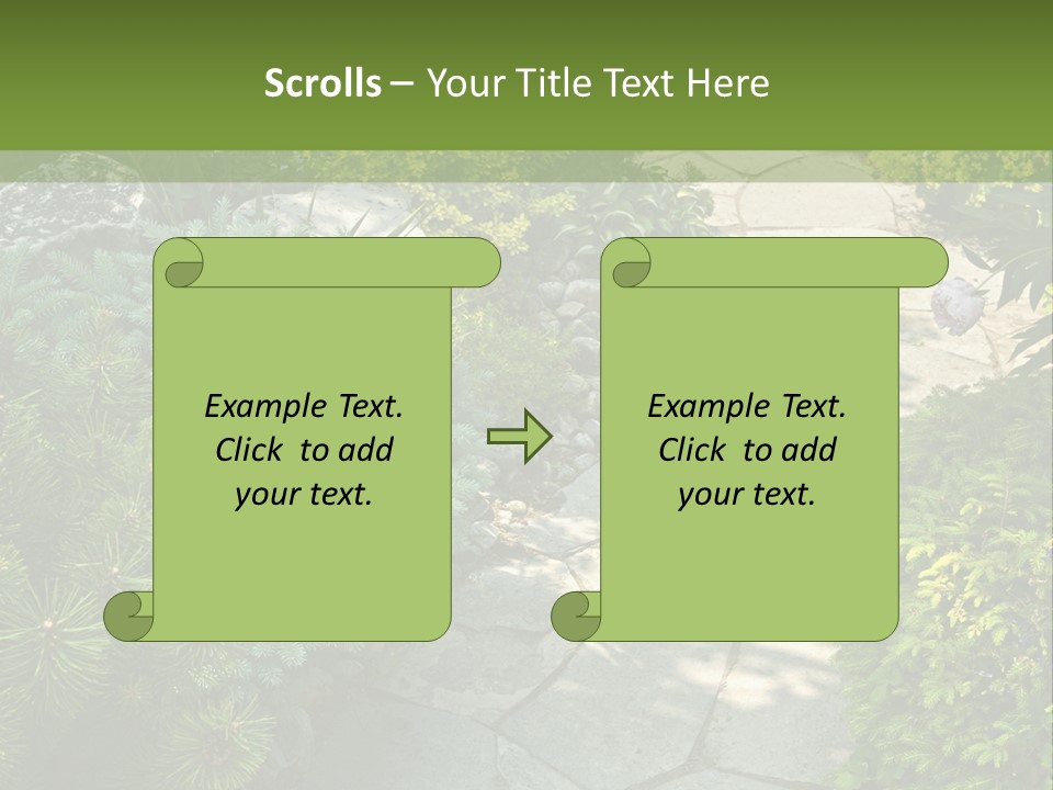 A Garden With Lots Of Plants And Rocks PowerPoint Template