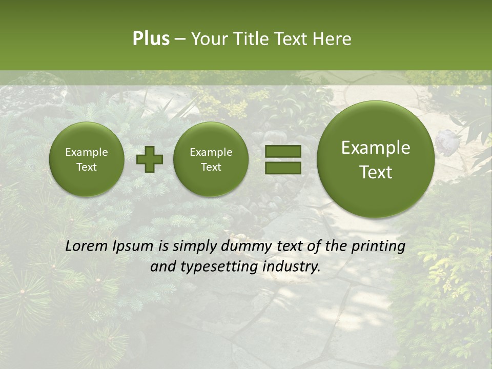A Garden With Lots Of Plants And Rocks PowerPoint Template