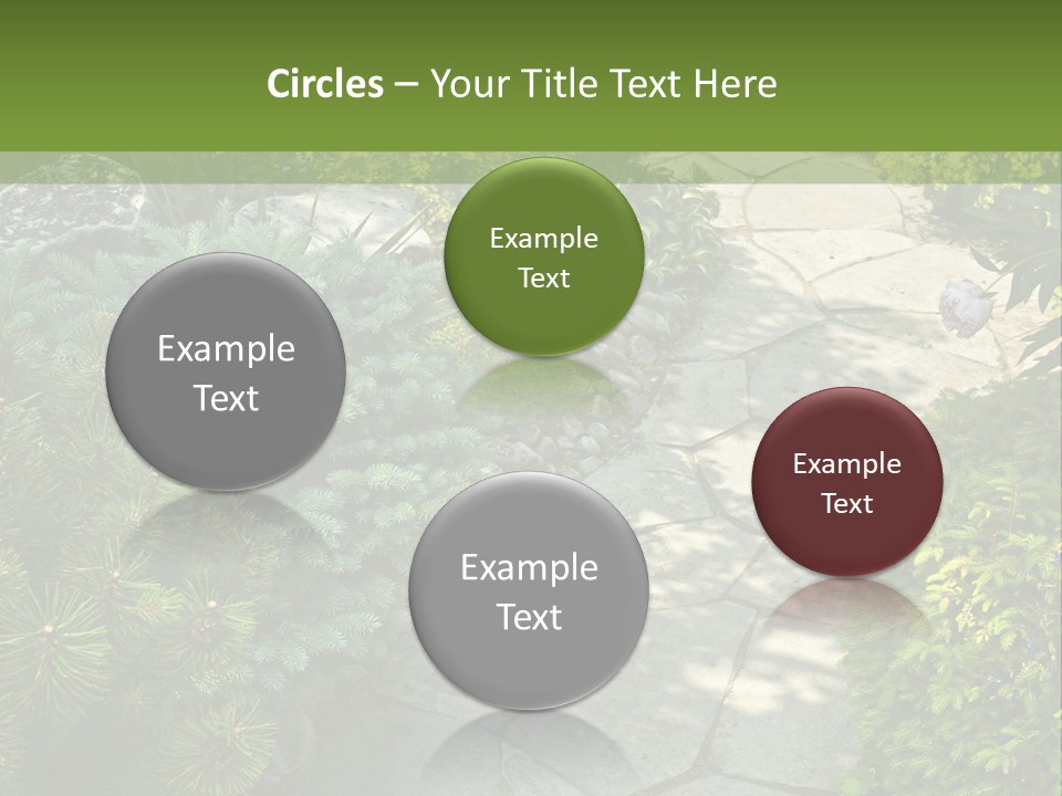 A Garden With Lots Of Plants And Rocks PowerPoint Template