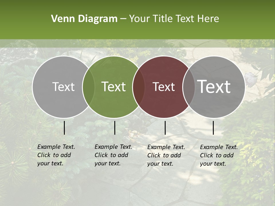 A Garden With Lots Of Plants And Rocks PowerPoint Template