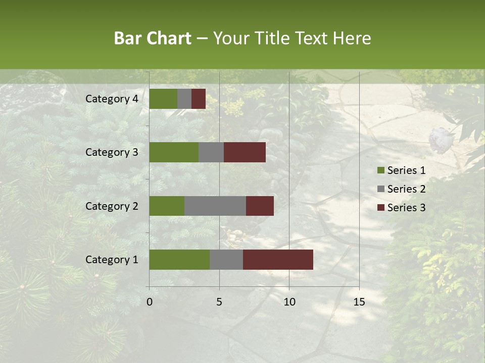 A Garden With Lots Of Plants And Rocks PowerPoint Template