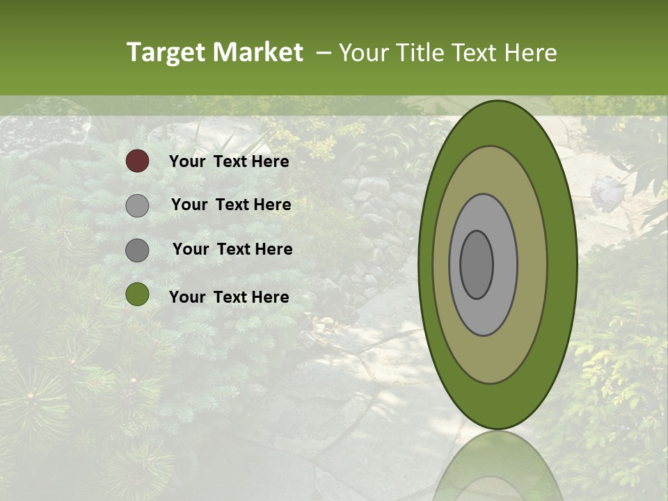 A Garden With Lots Of Plants And Rocks PowerPoint Template