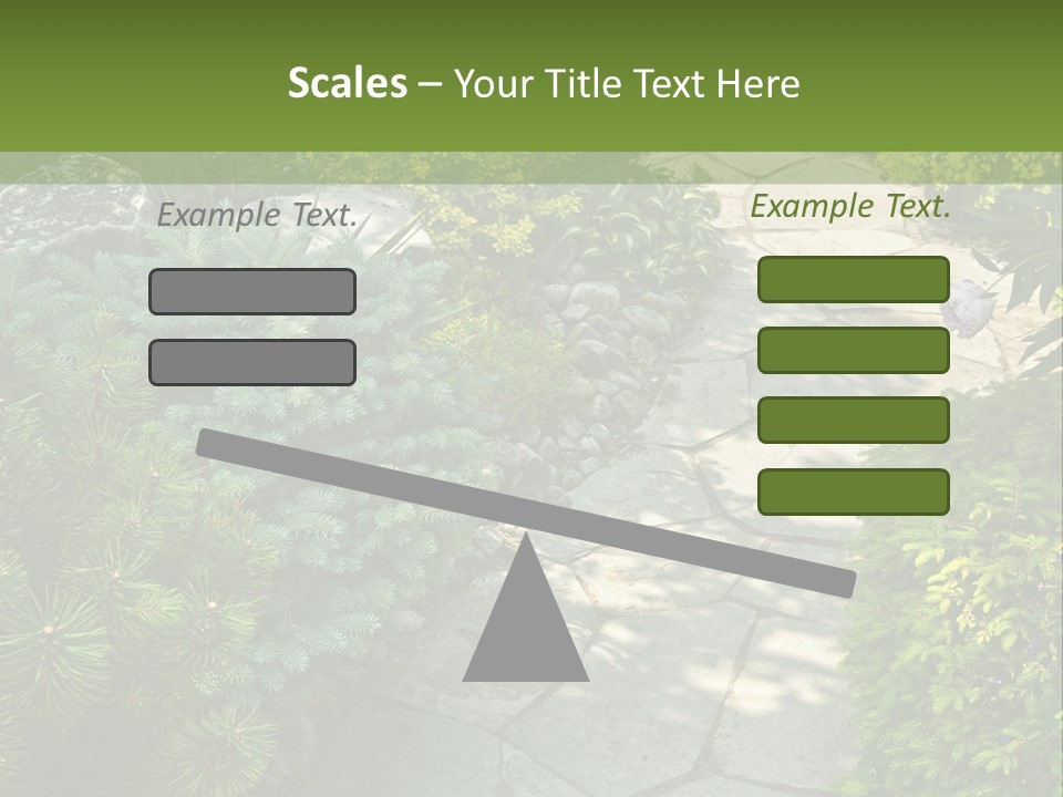 A Garden With Lots Of Plants And Rocks PowerPoint Template