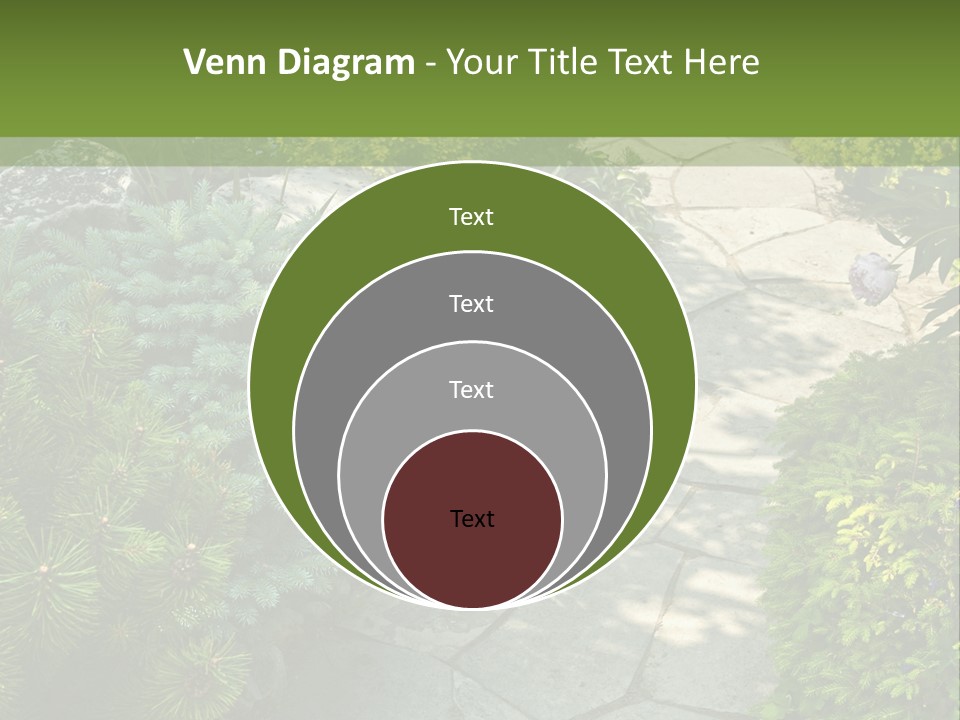 A Garden With Lots Of Plants And Rocks PowerPoint Template