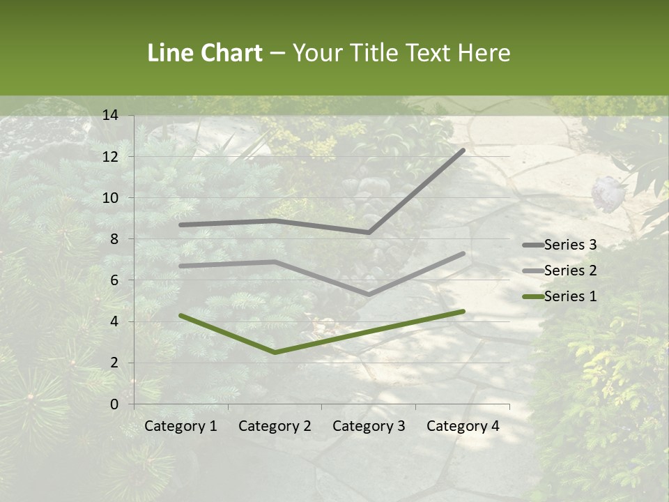 A Garden With Lots Of Plants And Rocks PowerPoint Template