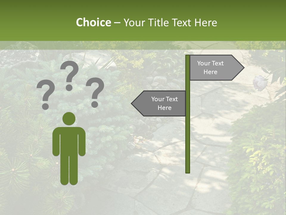 A Garden With Lots Of Plants And Rocks PowerPoint Template