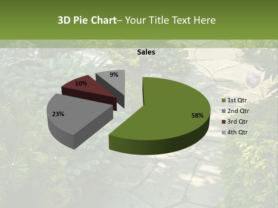 A Garden With Lots Of Plants And Rocks PowerPoint Template