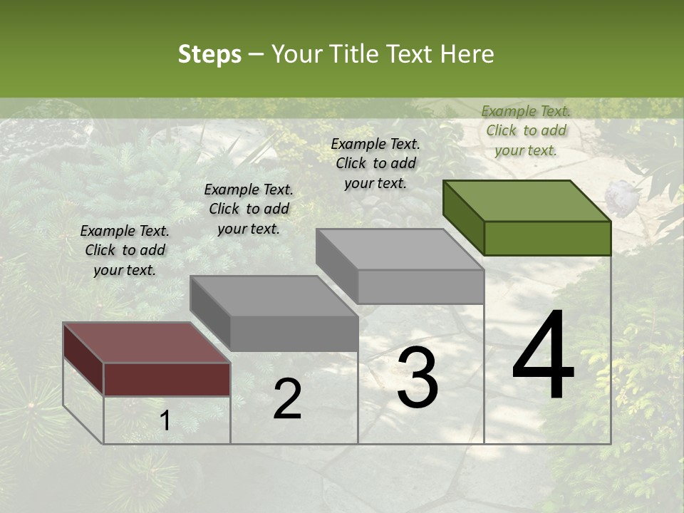 A Garden With Lots Of Plants And Rocks PowerPoint Template