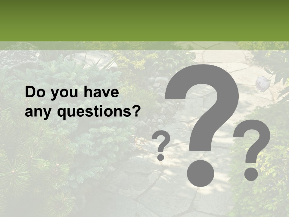 A Garden With Lots Of Plants And Rocks PowerPoint Template