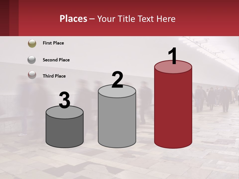 A Group Of People Walking Down A Long Hallway PowerPoint Template