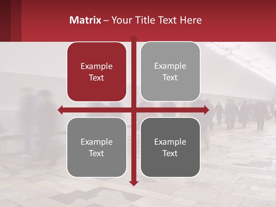 A Group Of People Walking Down A Long Hallway PowerPoint Template