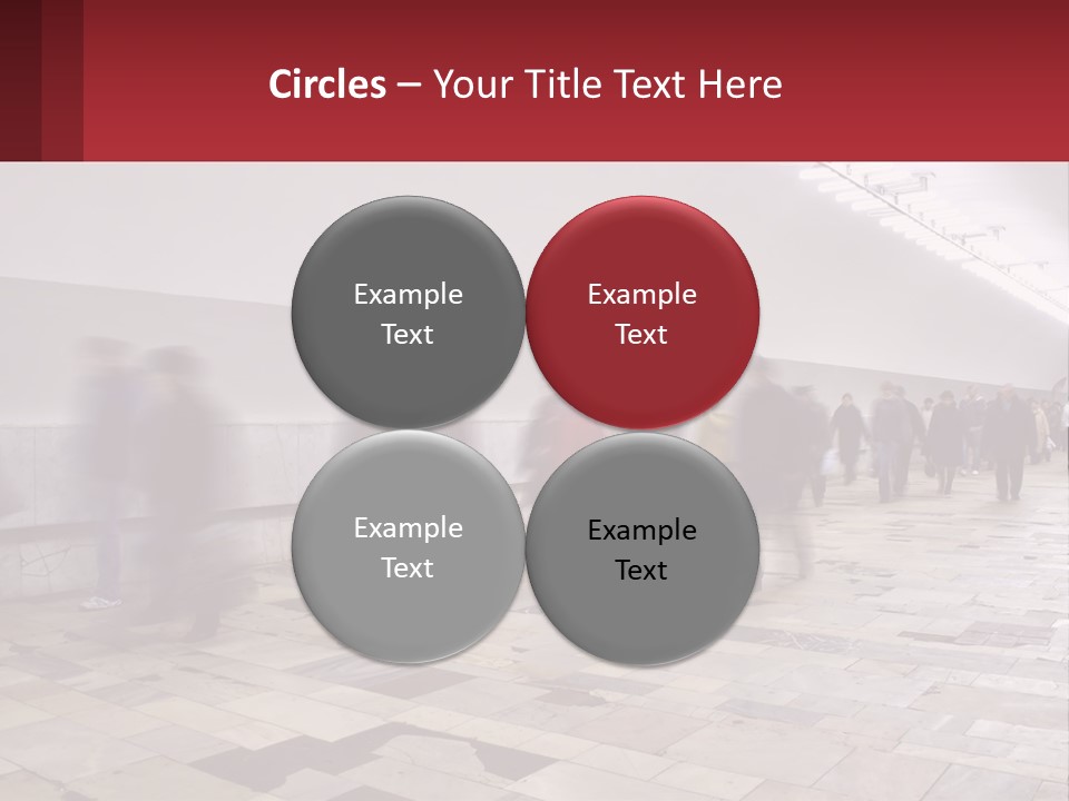 A Group Of People Walking Down A Long Hallway PowerPoint Template