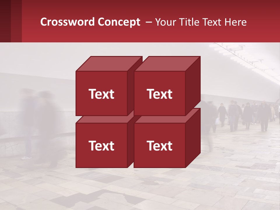 A Group Of People Walking Down A Long Hallway PowerPoint Template