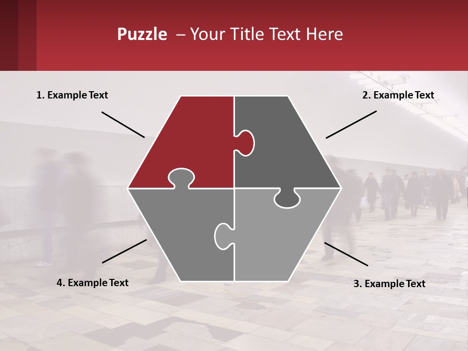 A Group Of People Walking Down A Long Hallway PowerPoint Template