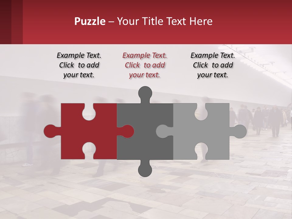 A Group Of People Walking Down A Long Hallway PowerPoint Template