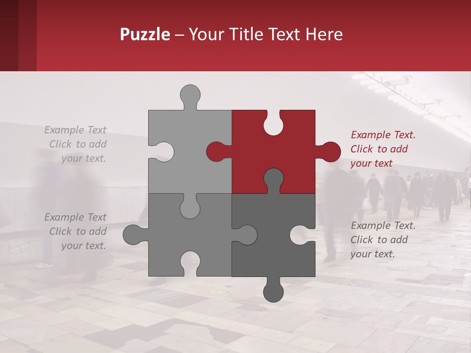 A Group Of People Walking Down A Long Hallway PowerPoint Template