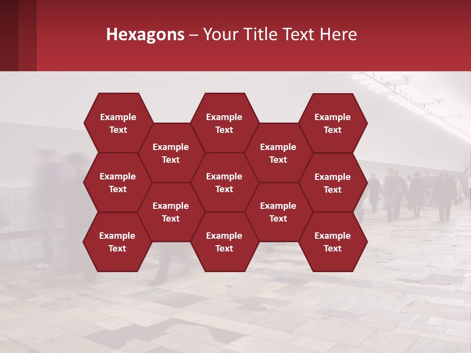 A Group Of People Walking Down A Long Hallway PowerPoint Template