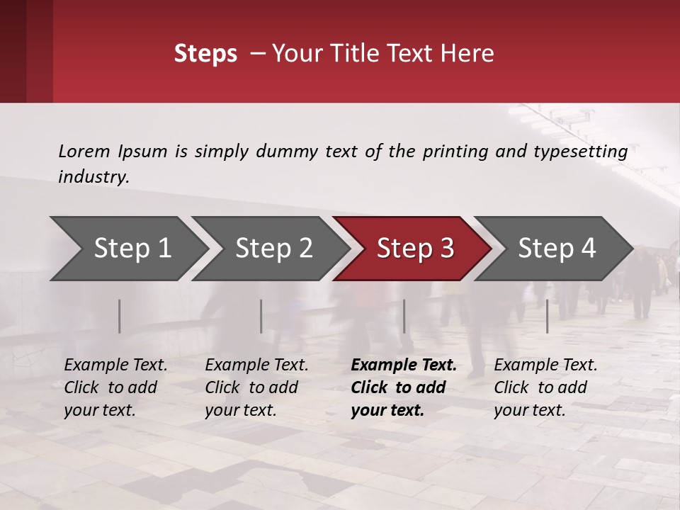 A Group Of People Walking Down A Long Hallway PowerPoint Template