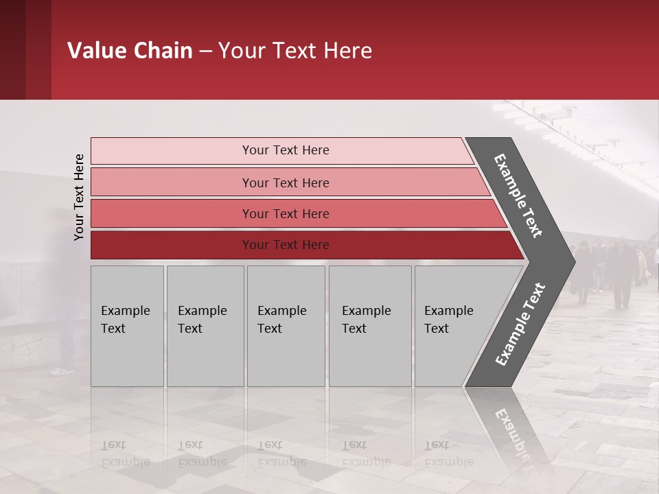 A Group Of People Walking Down A Long Hallway PowerPoint Template