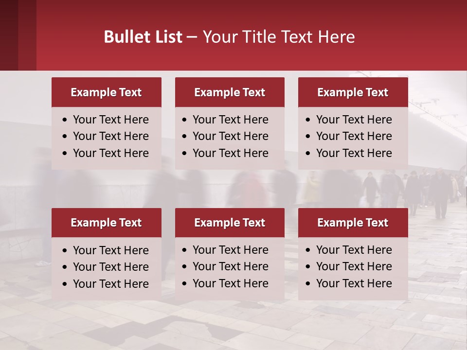 A Group Of People Walking Down A Long Hallway PowerPoint Template