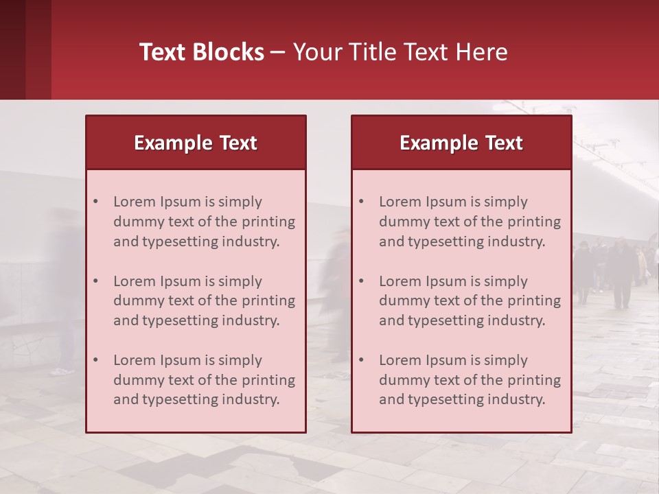 A Group Of People Walking Down A Long Hallway PowerPoint Template