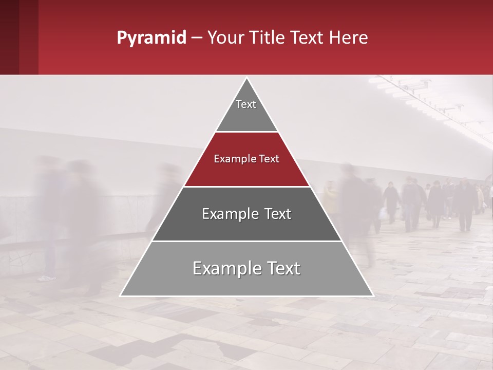 A Group Of People Walking Down A Long Hallway PowerPoint Template