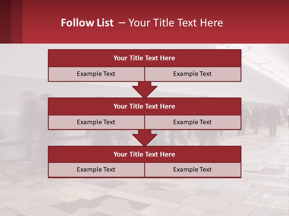 A Group Of People Walking Down A Long Hallway PowerPoint Template